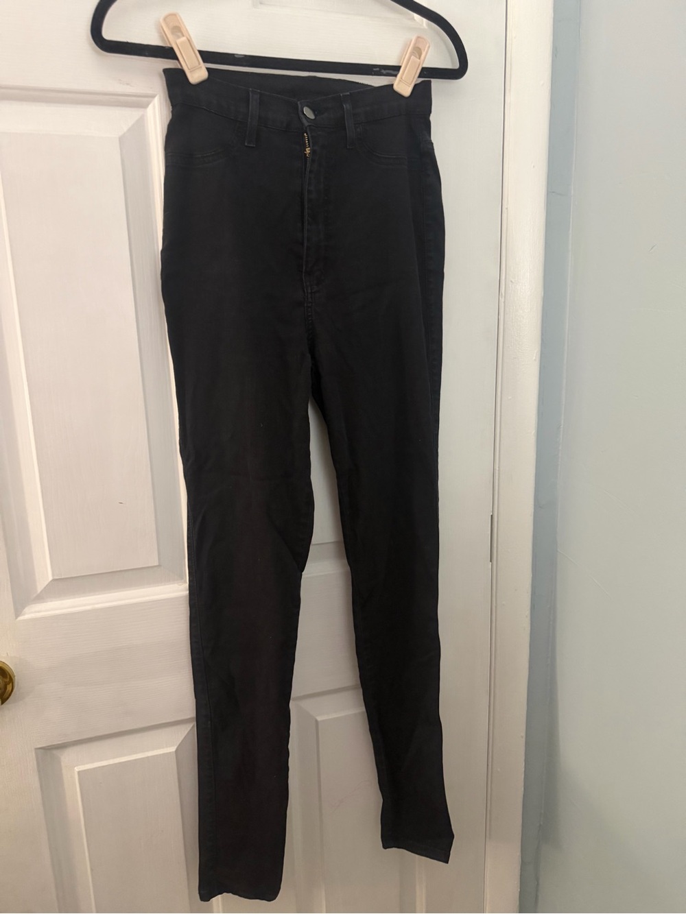 Vibrant Black High Rise Skinny Ankle Jeans Size 9 W28 Made in USA